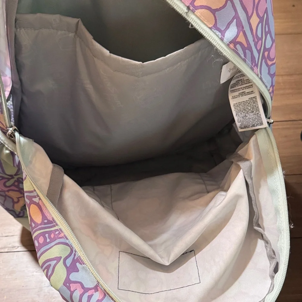 JanSport Pink and Purple Abstract Backpack - Picture 4 of 5